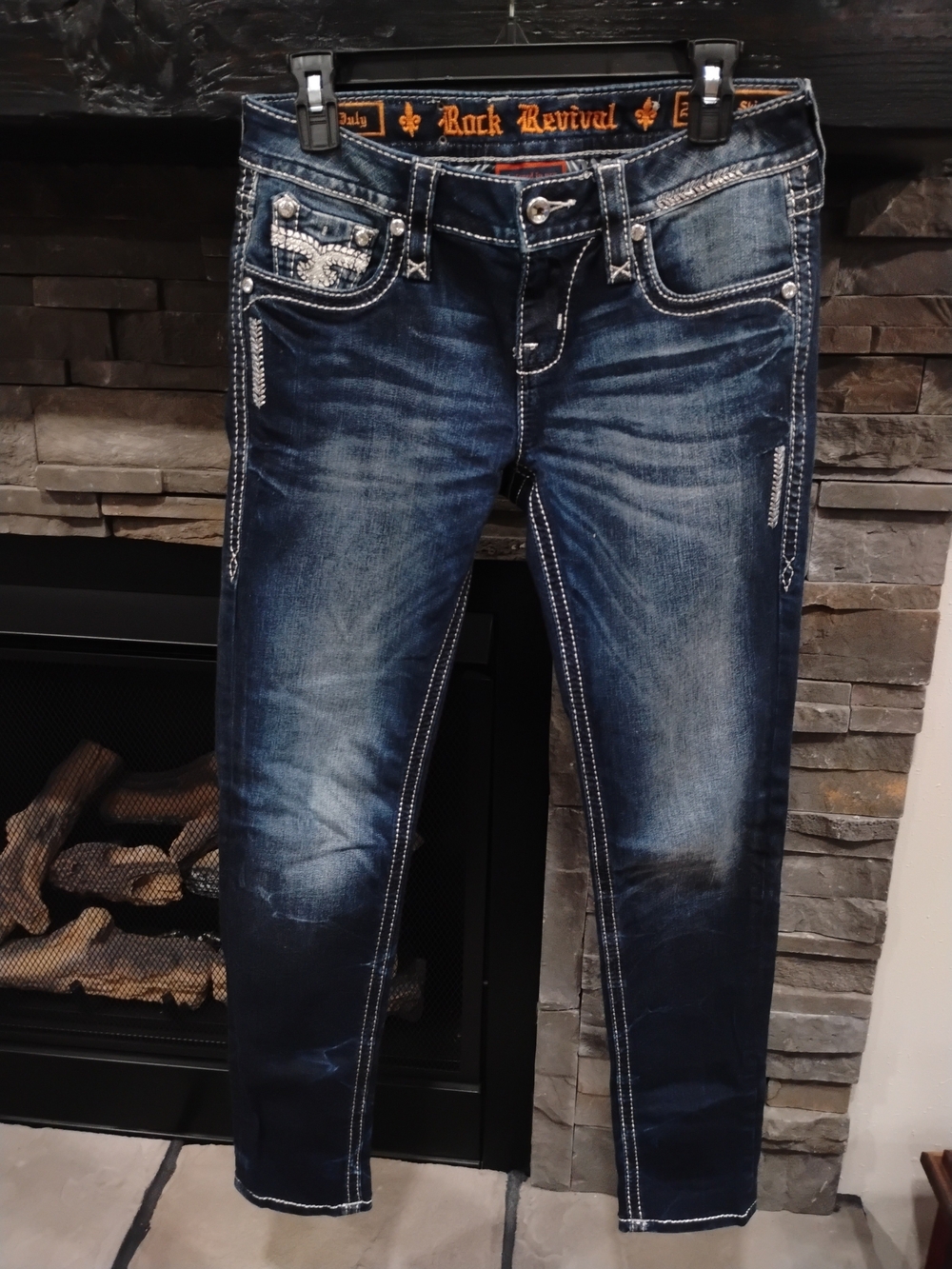 Rock Revival July Women’s Blue Washed Skinny Jeans Size 27